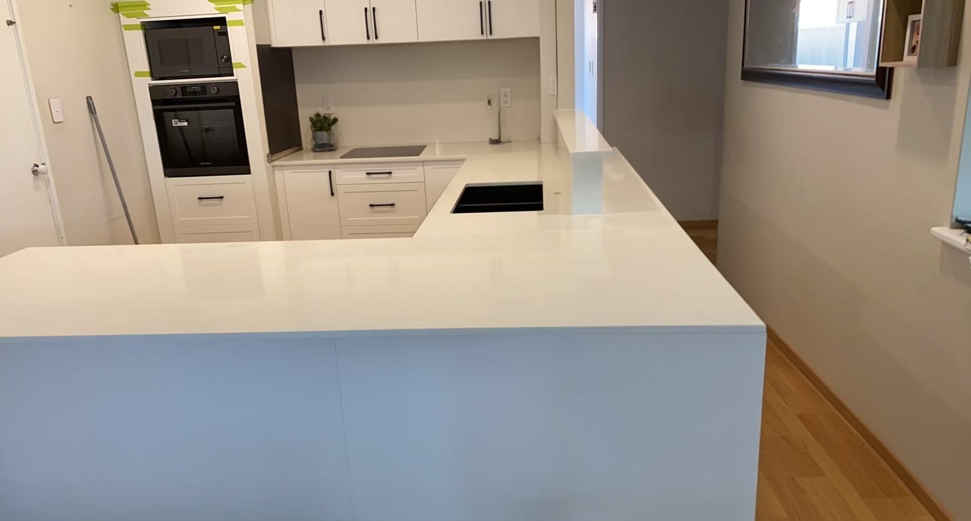 White Engineered Quartz Top