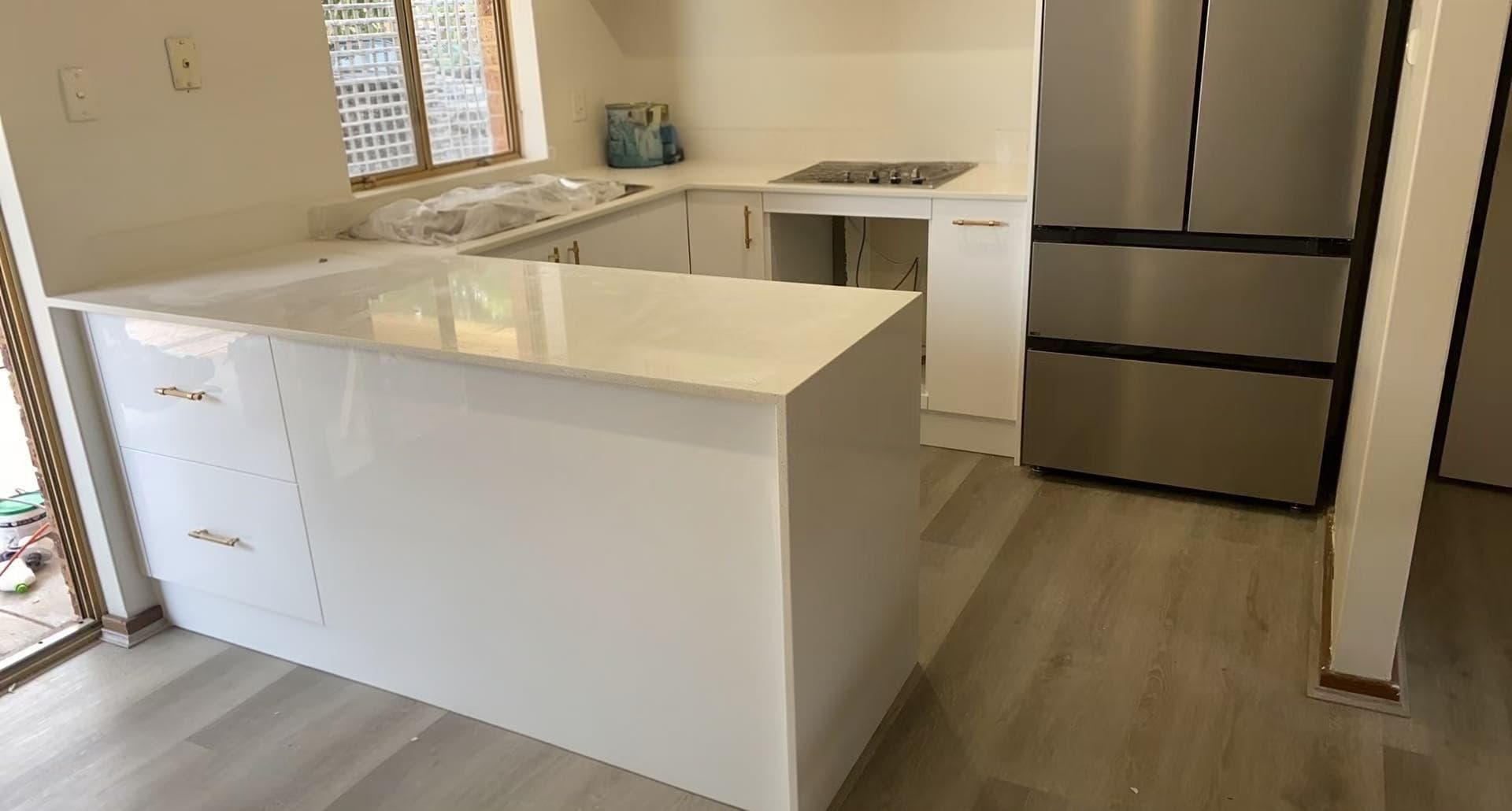 White Engineered Quartz Top