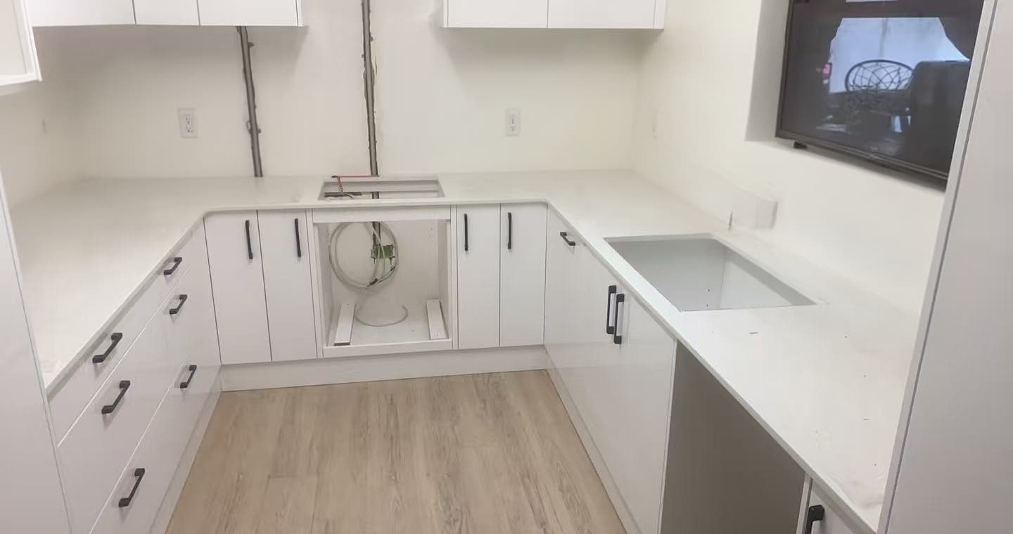 White Engineered Quartz Top