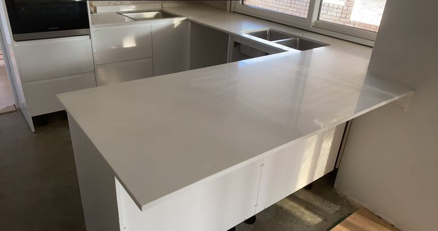 White Engineered Quartz Top